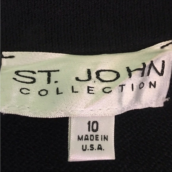 ST. JOHN BLACK SWEATER SIZE 10 LIKE NEW CONDITION - Picture 8 of 9